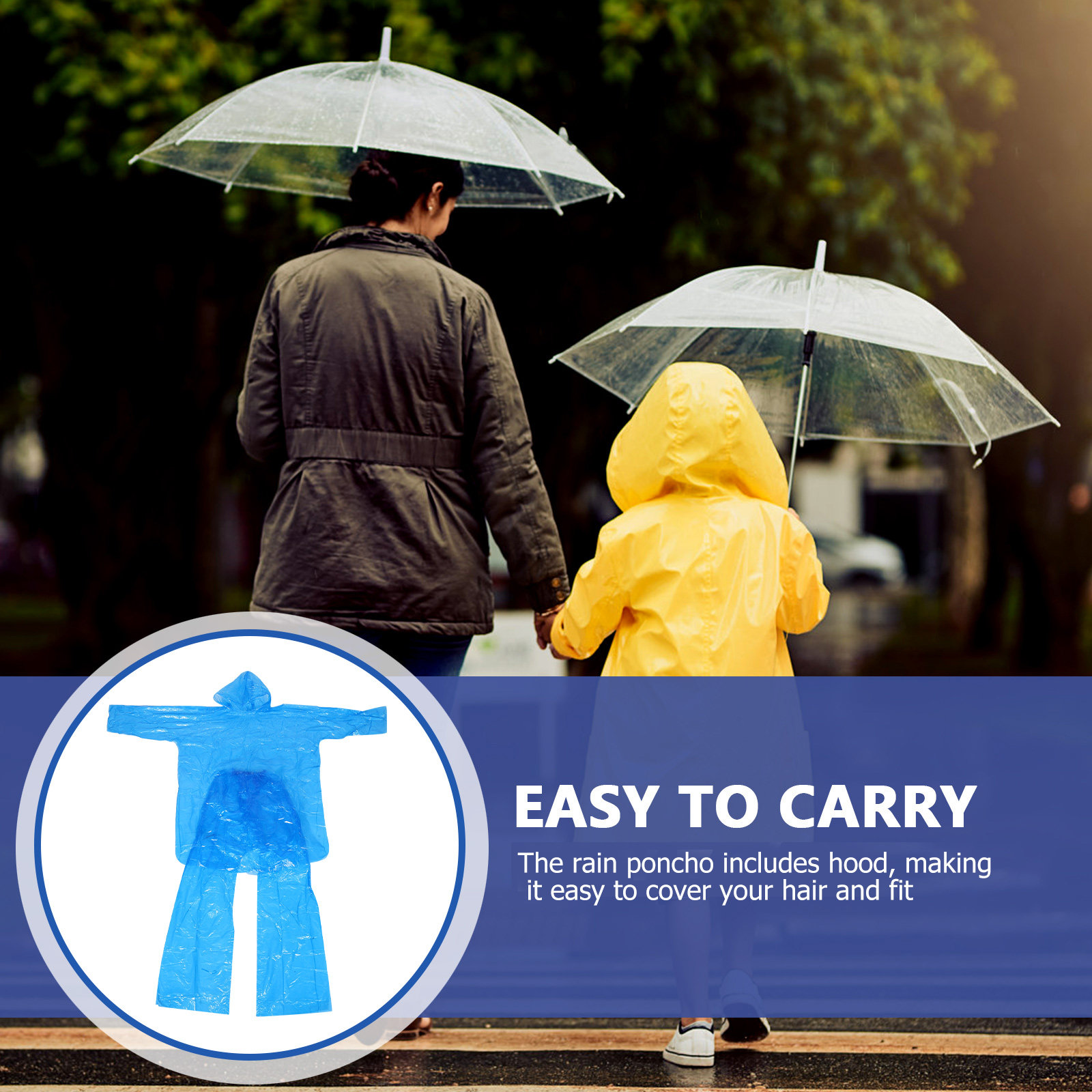 Emergency Rain Poncho Set Clea - Emergency Poncho Rain 评论和价格