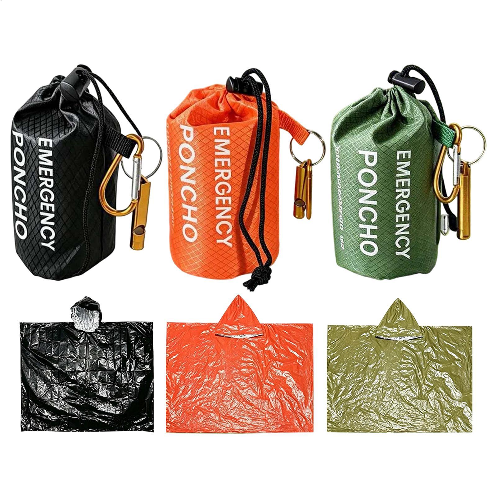 3pcs Survival Emergency Rain P - Emergency Poncho Rain 评论和价格