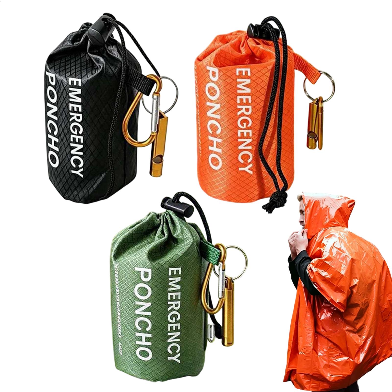 3pcs Survival Emergency Rain P - Emergency Poncho Rain 评论和价格
